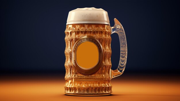 A mug of cold beer in a pub copy space Generated AI