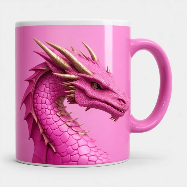Photo mug dragon series pink color