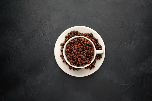 mug filled with coffee beans