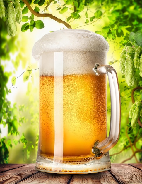 Mug of light beer