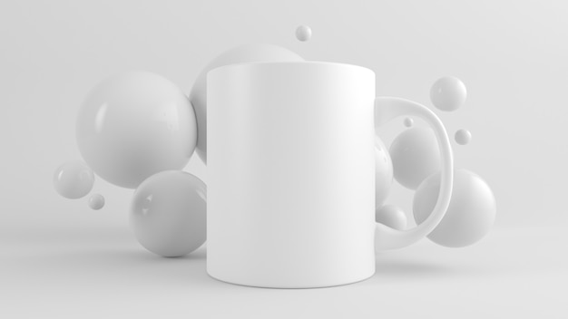 Mug mock up 3d rendering