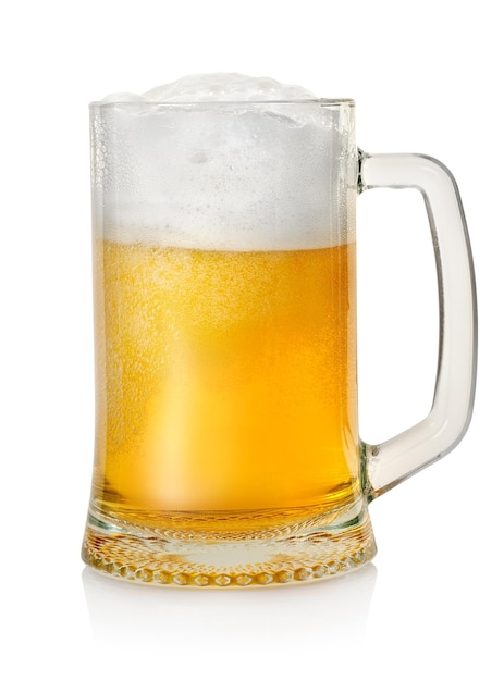 Mug with beer isolated on a white background