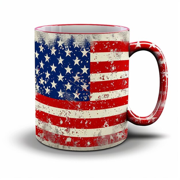 Photo mug with usa flag theme no background png image