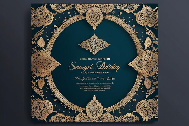 Photo mughal wedding invitation card sangeet night invitation card design for printing