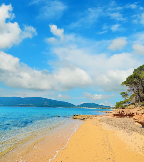 Mugoni beach under a cloudy sky Shot in Sardinia Italy