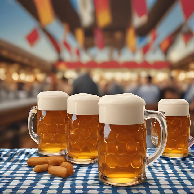 Photo mugs of beer with the word beer on it