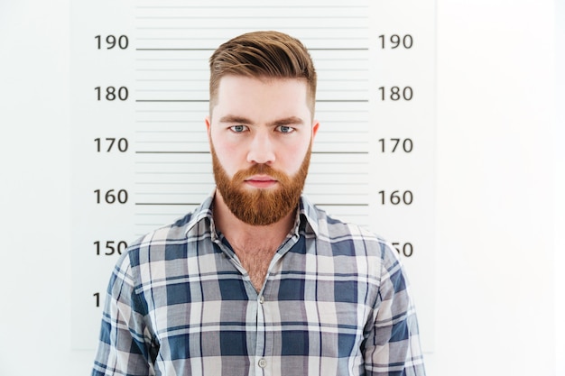 Photo mugshot of a young man