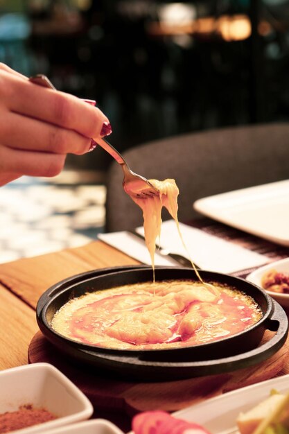 Muhlama - corn porridge with cheese.