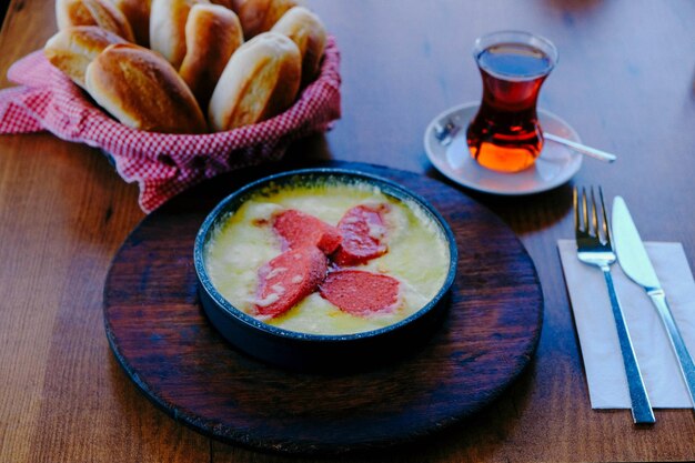 Muhlama - corn porridge with cheese.