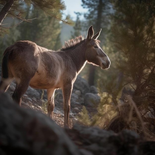 Muilezel in natuurlijke habitat generatieve AI