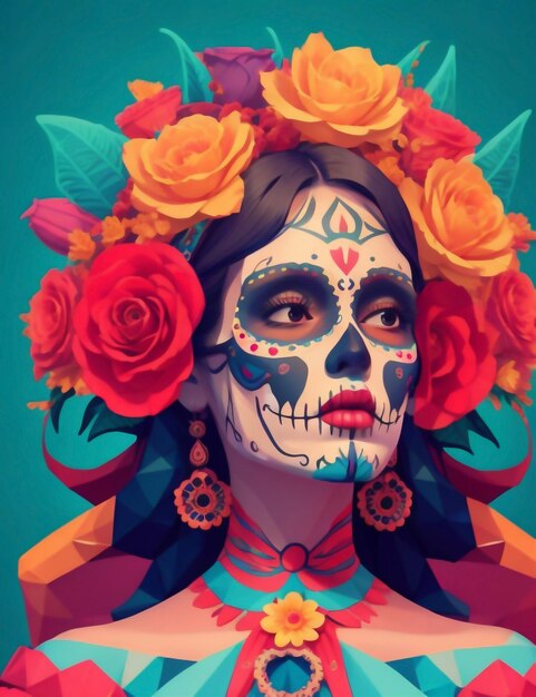 Mujer da de los muertos ia