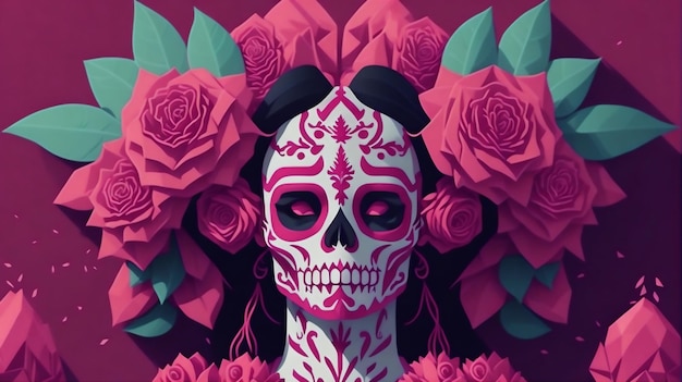 Mujer da de los muertos ia