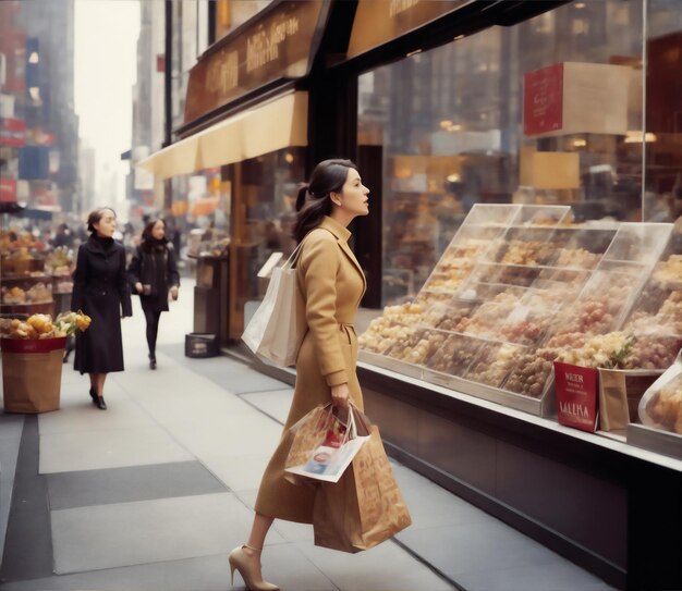 mujer de compras