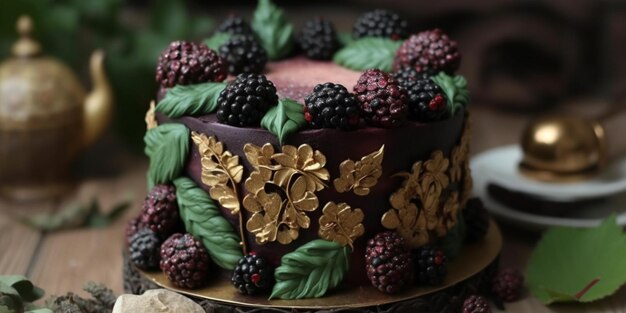 Mulberry cake close-up