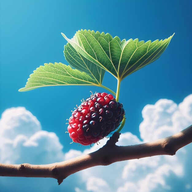 A Mulberry fruit in the tree brunch ai image