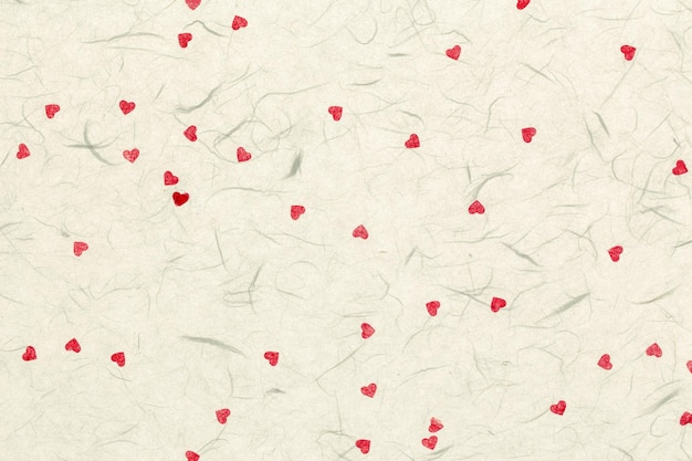 Mulberry paper with red hearts valentine background