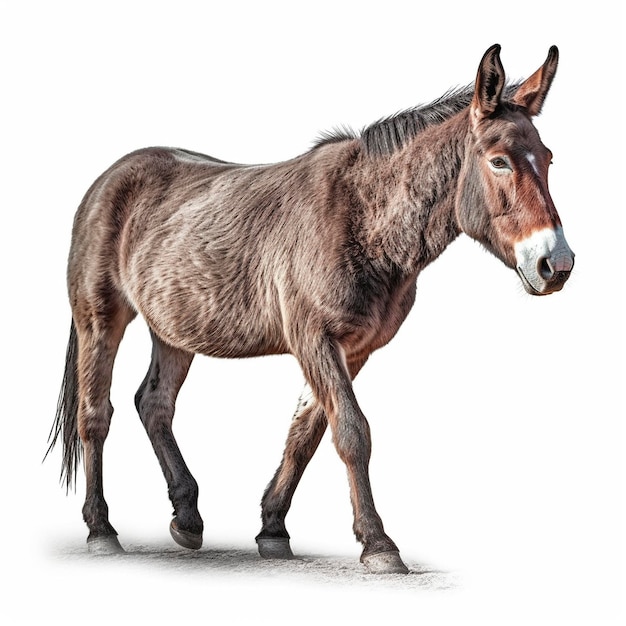 Mule isolated on white background Generative AI