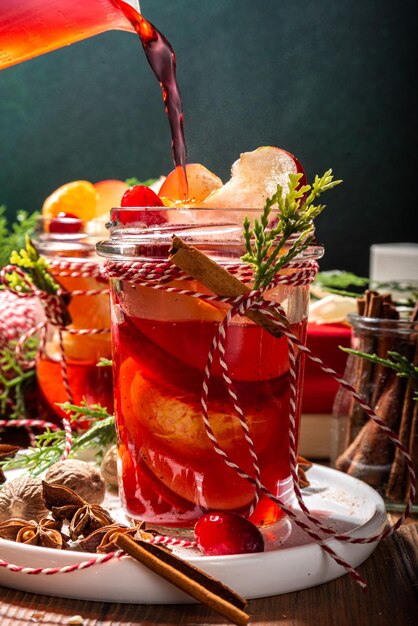 Mulled wijn fruitige grog cocktail