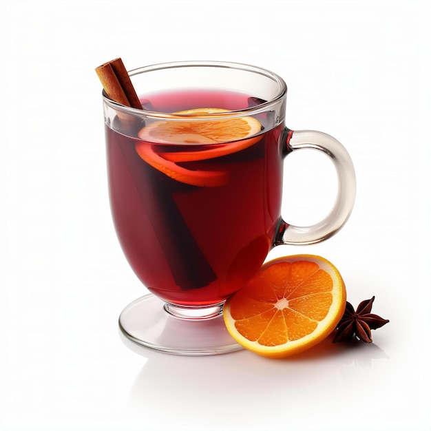 Mulled Wine on a white background generated by AI