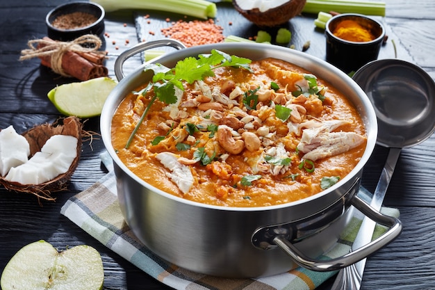 mulligatawny soup with chicken meat