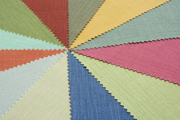 Photo multi color fabric texture samples