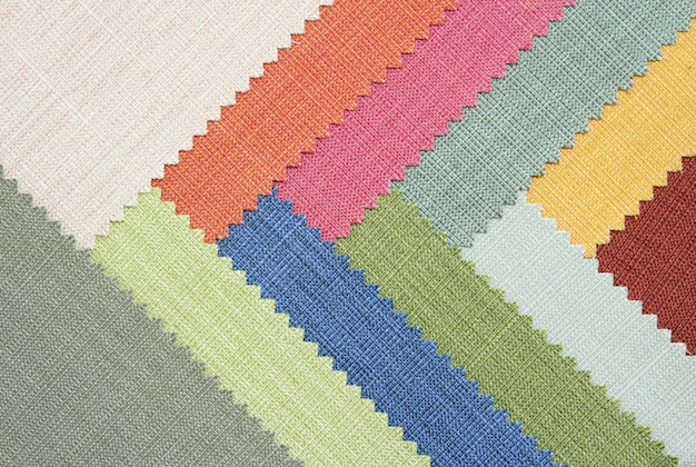 Photo multi color fabric texture samples