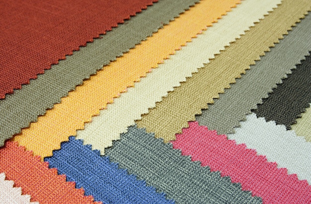 Multi color fabric texture samples