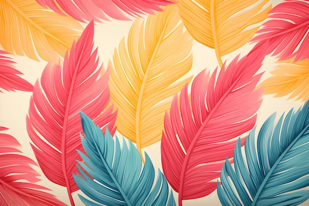 Multi color of leaves trendy decoration luxury illustration for print and business fabric pattern