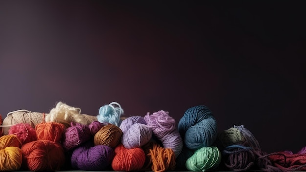 Multi Color Yarn Threads Banner Background