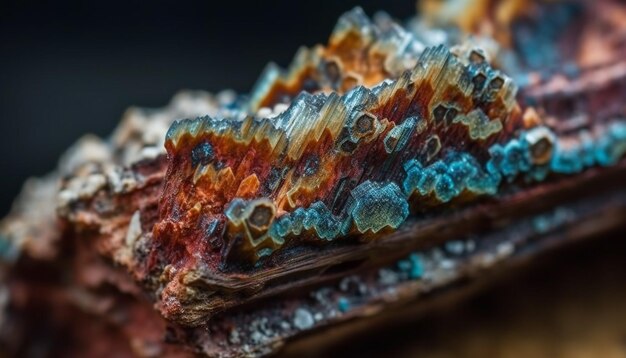 Photo multi colored agate pattern shines in close up generated by ai