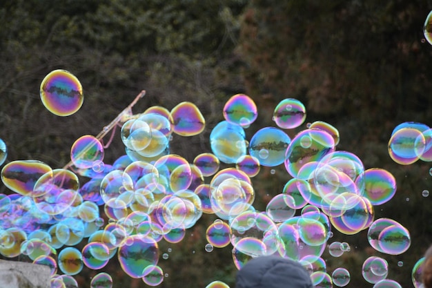 Photo multi colored bubbles