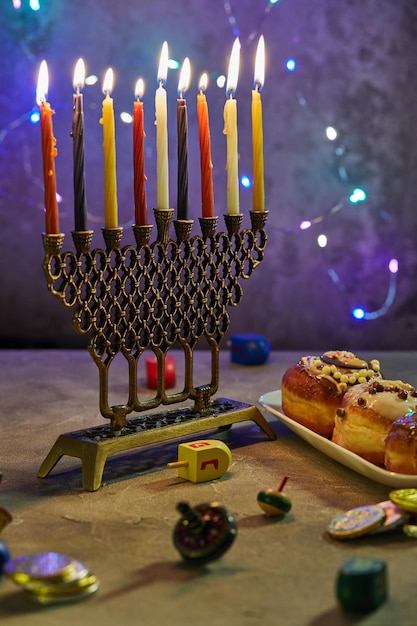 Multi colored candles on table
