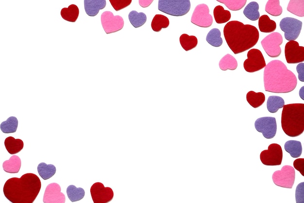 Photo multi colored heart shape against white background