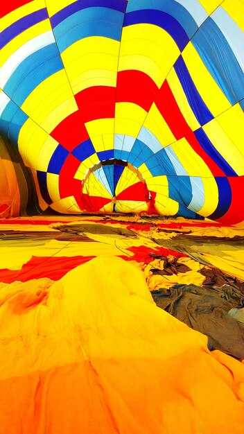 Multi colored hot air balloon