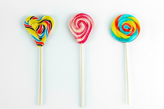 Photo multi colored lollipops candy