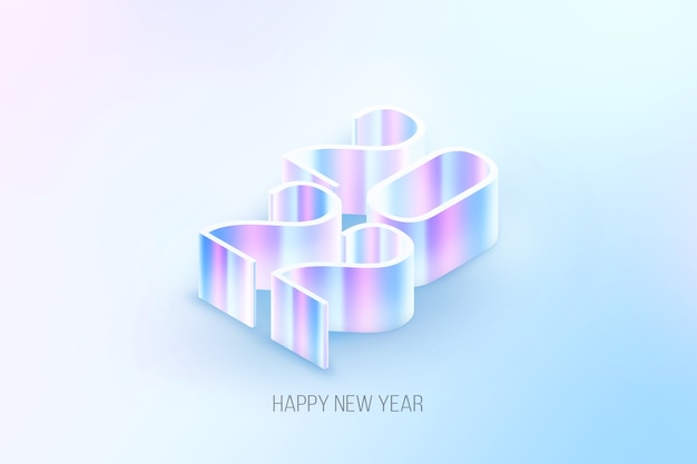 Numeri multicolori 2022 su sfondo chiaro. buon anno. design moderno, modello, intestazione per il sito, poster, biglietto di capodanno, volantino. illustrazione 3d, rendering 3d.