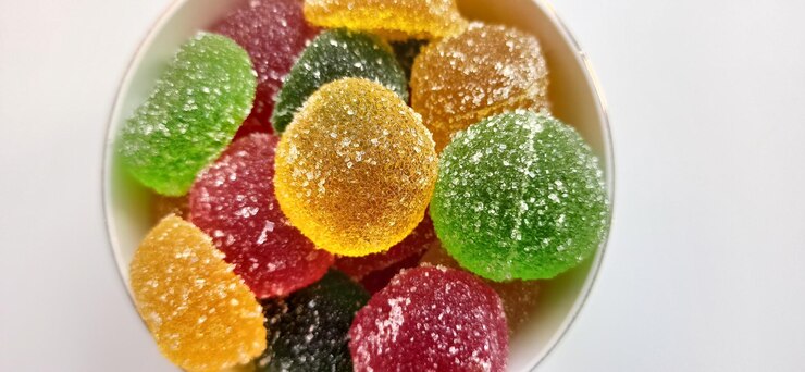 Photo multi-colored round marmalade