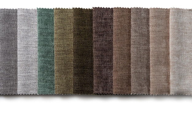 Разноцветный набор образцов обивочной ткани для отборной коллекции образцов текстиля