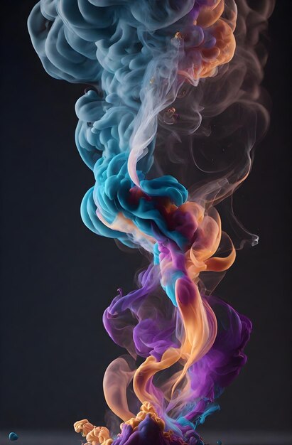 Многоцветный дым, изолированный на темном фоне