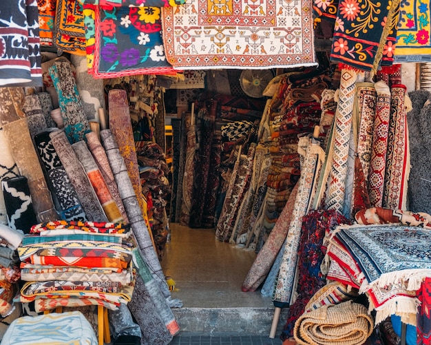 multi colored textiles for sale at market