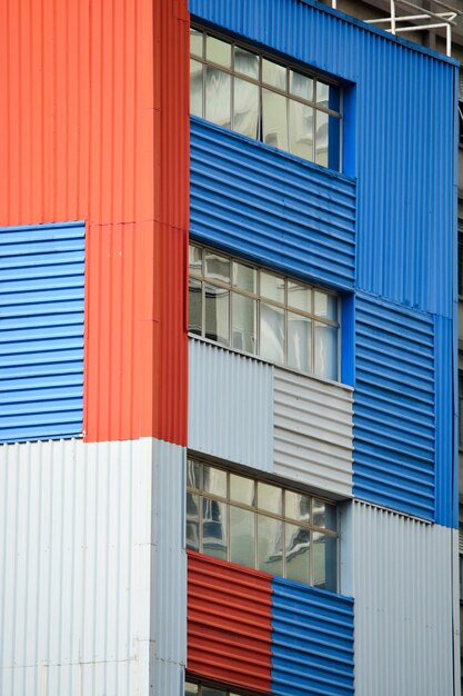 Multi colored windows of building