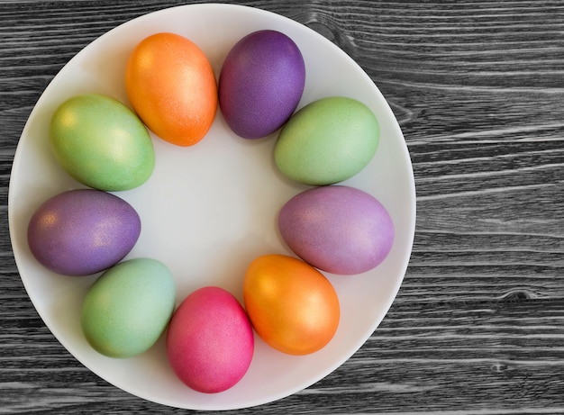 Multi-coloured Easter eggs