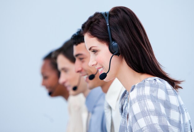 Multi-ethnic customer service representatives 