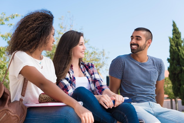 Multi-Ethnic group of students in School Campus