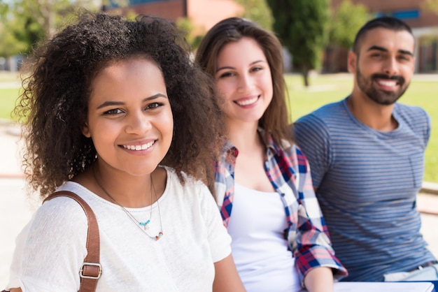 Multi-Ethnic group of students in School Campus