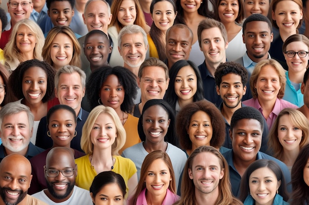 Multi Ethnic People of Different Ages Looking at Camera Generative AI