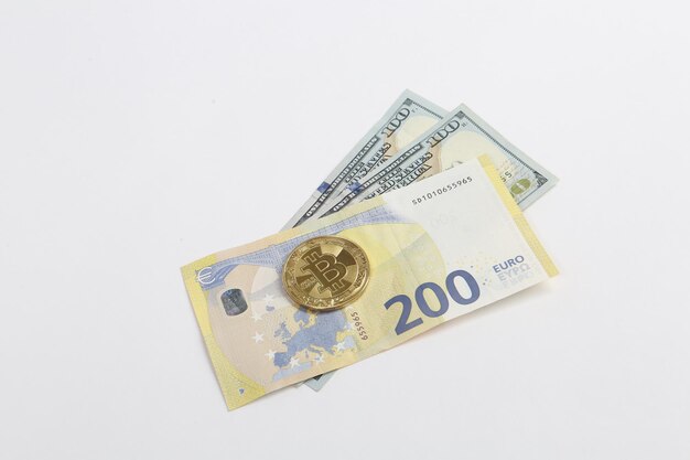 Multi Euro Dolar cash Ander type nieuwe generatie bankbiljetten bitcoin