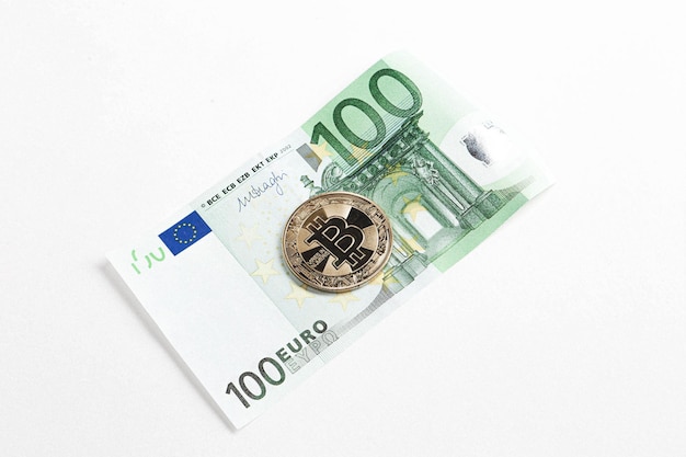 Multi Euro Dolar cash and coin Different type of new generation banknotes bitcoin turkish lira