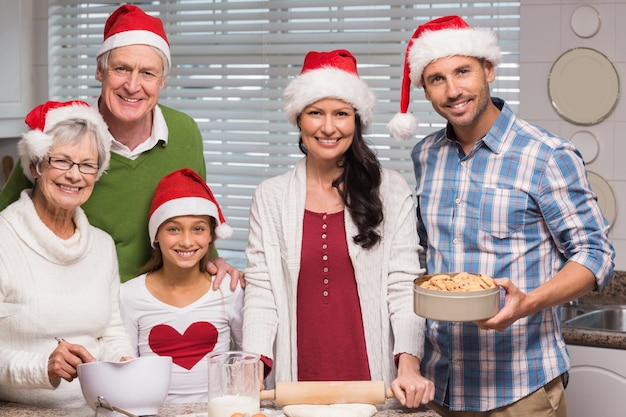 Multi-generation family baking together