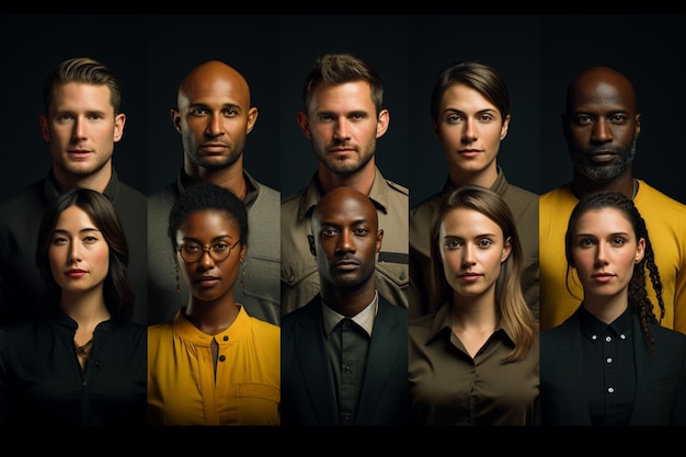 Foto persone di diverse nazionalità, un team di persone allegre che collaborano in uno studio, indossando abiti casual.